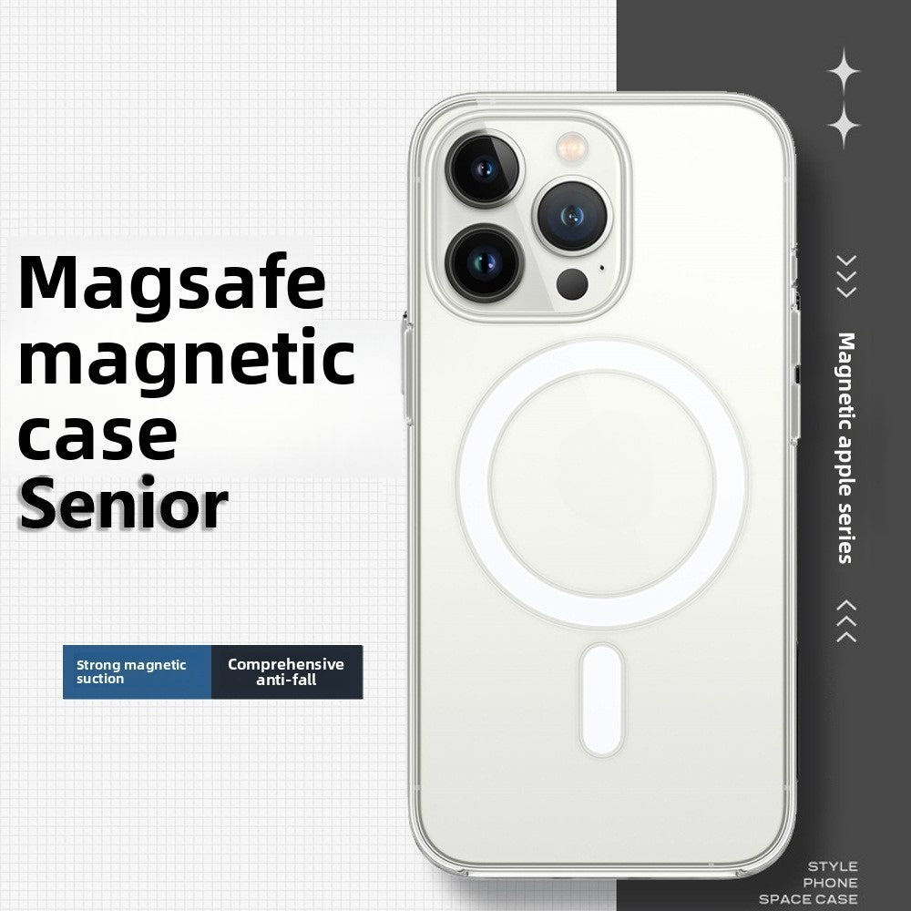 Applicable To Apple Transparent Magnetic Mobile Phone Case